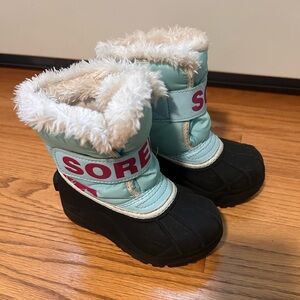 Sorel Kids' snow Boots - Black and turquoise